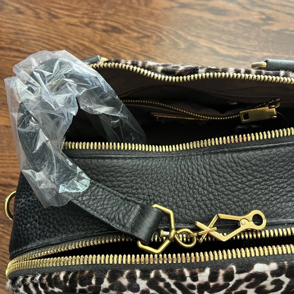 NWOT J.Crew Biennial Satchel Calf Hair Bag - Picture 7 of 9